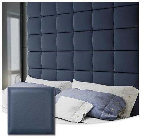NJIEzhao Anti-Collision Wall Padding 3d Adjustable Headboard for King, Twin, Full and Queen, Wall Mounted Upholstered Wall Panels (6 PCS, 9.84 x 9.84)(Color 2)
