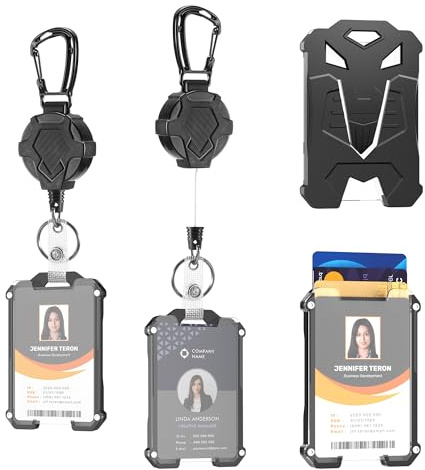Badge Holder Retractable Clip 2 Pack Id Badge Card Holders