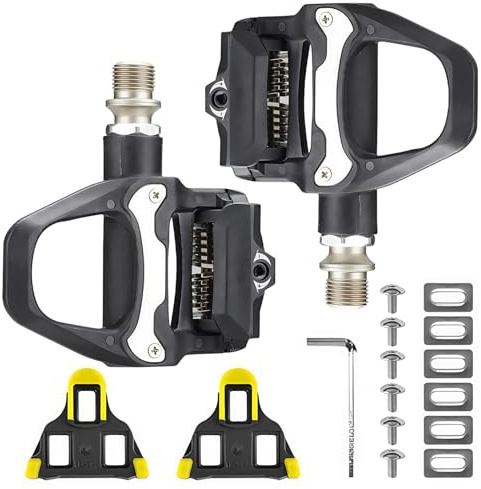 Pedali Mtb, Pedali Bici da Corsa in Alluminio, Tensione Regolabile, Compatibile con Sistema SPD, Pedali Flat Mtb, Inclusi Tacchette Materiale di Montaggio, per E-Bike, Mountain Bike