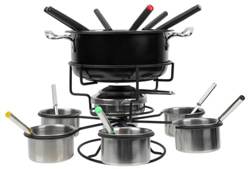 CIYODO Set Fonduta Fornello Portatile in Acciaio Inossidabile Pentole per Fonduta Accessori per Cucina per Feste tè Pomeridiano E A Casa