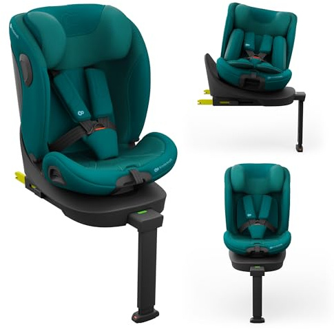 Kinderkraft I-360 2 PRO, siège auto 4 en 1, 40-150 cm, installation ISOFIX facile, 5 positions d'assise, de 0 à 36 kg, EASY SPIN 360° pour un chargement et un déchargement faciles, Vert