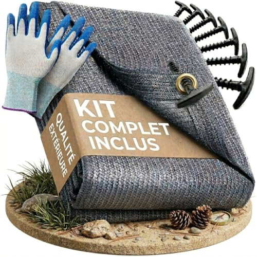 WILDGÅRD® Outdoor Teppich – blau/grau – vers. Größen – 250x350cm – Vorzeltteppich für Camping/Wohnwagen/Wohnmobil inkl. Tragetasche +Gartenhandschuhe & 8X T-Heringe