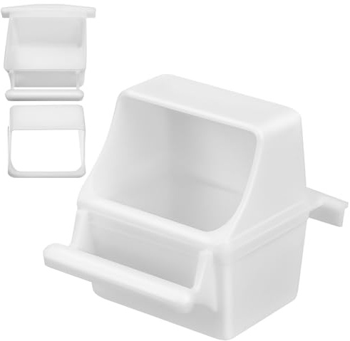 Garvalon 2 Contenitori Alimentazione Uccelli Antispreco in Plastica Trasparente Mangiatoia Per Gabbia Pappagalli Facile Da Pulire Accessorio Alimentatore Sospeso Per Uccellini E Pappagalli