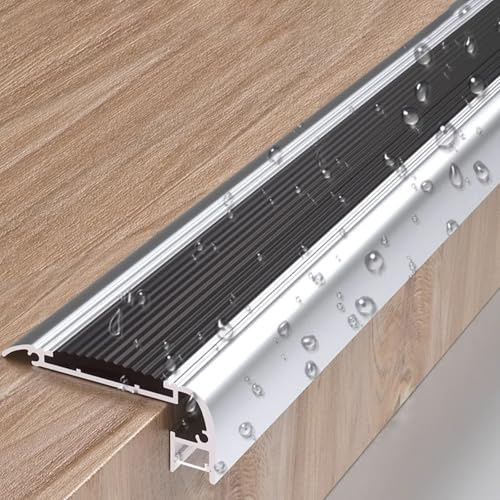 Naso impermeabile in alluminio IR con slot per luce LED, confezione da 20 protezioni antiscivolo per cinema, hotel, casa, pedane retroilluminate (115 cm)