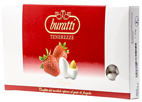 Buratti Confetti con Ripieno al Gusto di Fragola, Tenerezze Fragola - 3 Confezioni da 500 g
