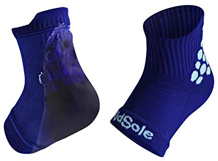 KidSole RX Gel Sports Sock for Kids with heel sensitivity from Severs Disease, Plantar Fasciitis (Kid's 2-7, Blue)