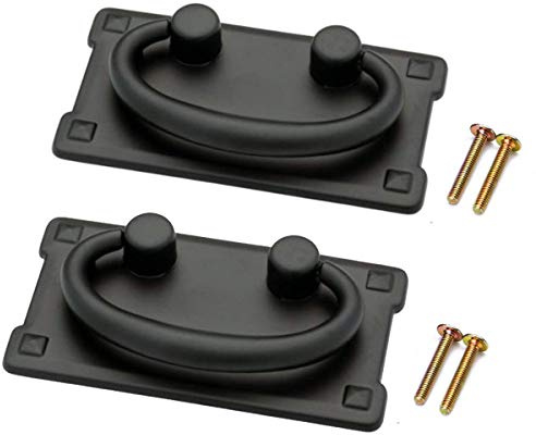 DUDUA 2 Stück Retro Möbelgriffe Antik Schubladengriffe Messing Kommoden Küche Möbelknöpfe Griff Vintage (Schwarz)