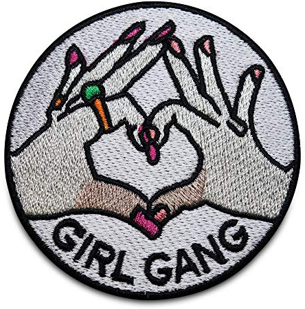 Finally Home Girl Gang Mädchen Patch zum Aufbügeln | Hand Herz Patches, Bügelflicken, Flicken, Aufnäher