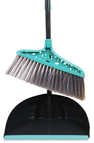 NLIAN- Ensemble de balayette et pelle à balai, Balayeuse Durable Flexible Assortie 83cm Poignée Longue Pelle À Poussière Nettoie Balai Combo avec Manche Long pour Maison Cuisine Chambre