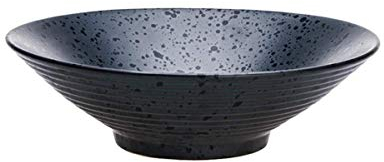 SGSG Ensaladera Hecha de Plato de Sopa de cerámica en un Estilo étnico Moderno Cuenco de Pasta Cuenco de Cereal Plato Grande de Barro Negro