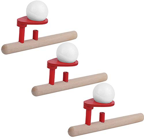 Zerodis Floating Blow Pipe Balls Natural Wooden Blowing Toys Educational Toy Birthday Gift for Children Kid Toddler adults