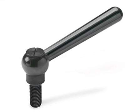 Verstellb. Kegelgriff 16mm Ø, 32mm Gewindestift, M12 Gewinde, Griff schräg