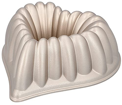 Birkmann, Contoura, Gugelhupfform Herz, Backform aus Aluguss, mit Antihaftbeschichtung und Rezept, 887015