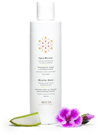 Abilia Organic Micellar Water – Natural Face Cleanser for Sensitive Skin – Gentle Makeup Remover – Vegan & Alcohol-Free – 250ml