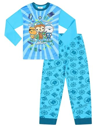 Octonauts Kwazii Shellington Barnacles Pyjama long pour enfant, bleu, 5-6 ans