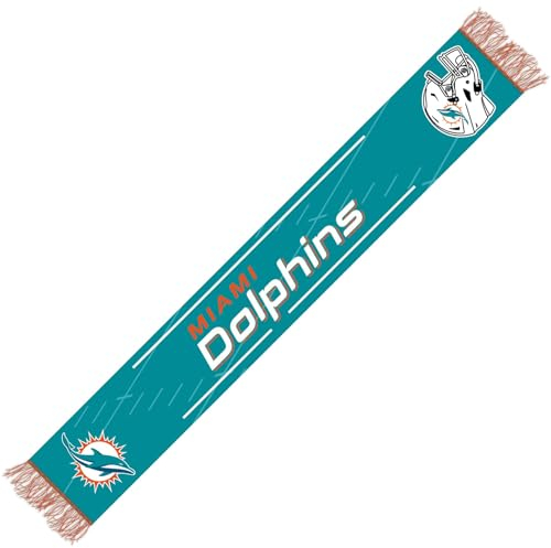 Miami Dolphins NFL Schal Fanschal Scarf ** Team HD Knitted Jaquard Scarf ** in 145 x 20 cm