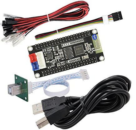 SJ@JX Arcade Game Encoder Tri-mode Bluetooth 2.4G USB Controller Button Joystick Turbo SOCD Wireless Pro Controller for PS4 Dualshocked 4 Nintendo Switch IOS Android Playstation 3 Raspberry Pi PC