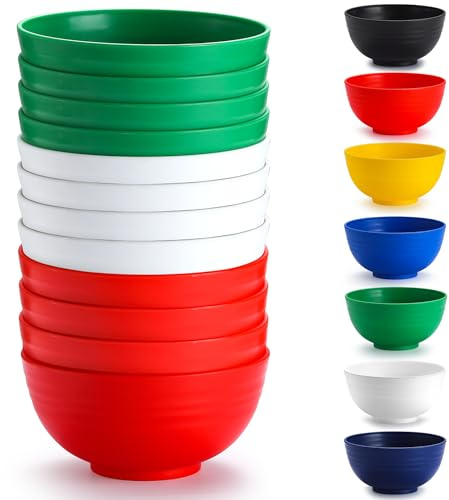 Berglander ciotole in plastica da 12 pezzi 750ml, ciotola per ramen riutilizzabile IT Color, ciotole per zuppa, ciotola per cereali per casa, ristorante, giardino, picnic, campeggio, bordo piscina