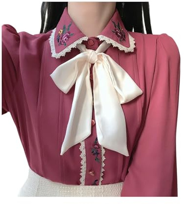 FRESQA 2023 Femmes Mignon Noeud Papillon Ruban Hauts Preppy Style Vintage Japon corée Design Bouton élégant Chemises Formelles Blouses