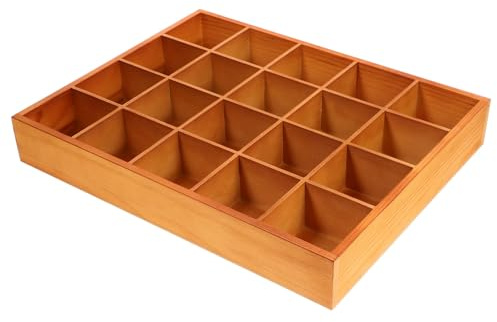 DECHOUS Plateau De Tri En Bois À 20 Grilles Boîte À Compartiments En Bois Organisateur Divisé Pour Bijoux Ornements Petits Pots De Fleurs Succulentes