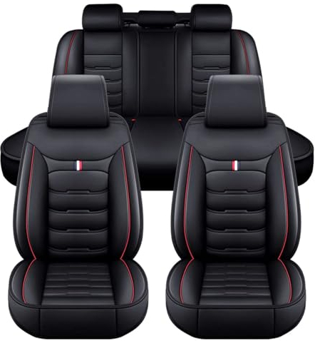 LECREA Auto Sitzbezüge Set für Mercedes Benz C C63S W205 C180d C180 W205 C200 W205 C220 W205 Sport, Allwetter PU Leder Autositzbezüge, 5 Sitzer Autositzschoner Vorne und Hinten, Wasserdicht
