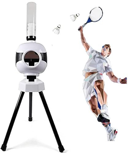 McbeAn Automatische Badminton-Pitching-Maschine, Federball-Werfer, Wiederherstellungsspeicherfunktion, 1-5 Sekunden Zeitanpassung Und Fixpunkt-Aufschlagtraining, Für Indoor- Und Outdoor-Training