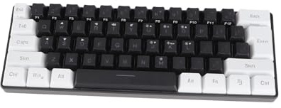 Yctze 60% Mechanical Keyboard, G61 Mini RGB Keyboard LED Backlight 61 Keys Ergonomic Mechanical Feeling Wired Gaming Keyboard for Office Business (Black)