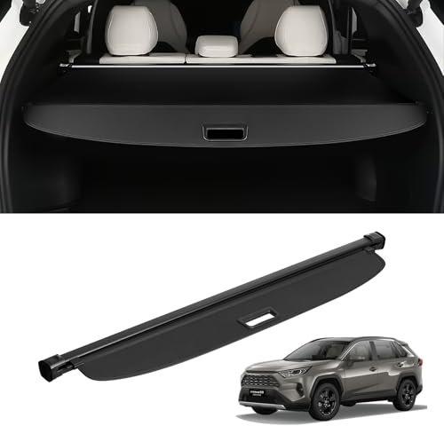 VEVOR Copertura Retrattile per Bagagliaio Toyota, Copertura Impermeabile per Bagagliaio per Toyota RAV4 2019-2024, Copertura per Bagagliaio Posteriore Resistente ai Raggi UV Lega di Alluminio, Nero