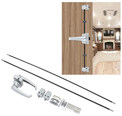 BLSYHDH Cerradura de Puerta Principal para RV, Cerraduras de Palanca de Entrada de 3 Puntos, Manija de Cerradura de Puerta Interior de Aleación de Aluminio, Remolque para Barco,