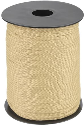 QUARKZMAN 3mm Corde Tressée en Polypropylène, 100M Corde en Nylon Creuse pour Corde à Linge, Camping, Randonnée, Extérieur, Kaki