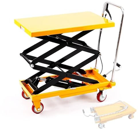 Motorrad-Hebebühne Höhe 126cm, 200kg Tragkraft Doppelscheren-Hydraulik-Hebebühne Tischwagen zum Heben und Transportieren von Gegenständen, Scherenhebebühne，Motorradheberständer(150kg/330lb)