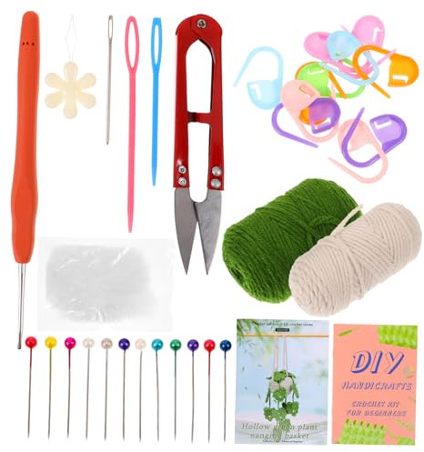 DIYEAH Beginner Crochet Kit for Adults DIY Yarn Weaving Macrame Hanging Basket Craft Kit