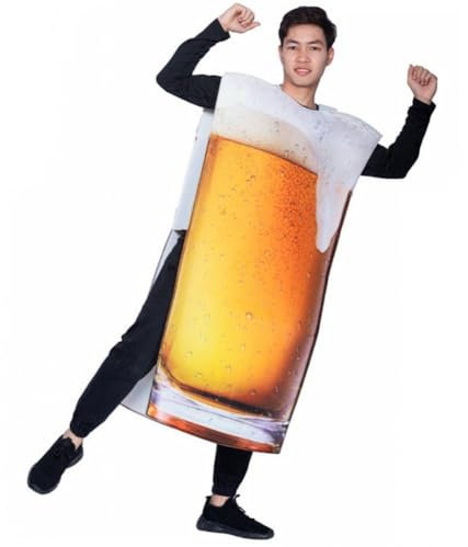 Ymxygz Adult Beer Bottle Fancy Dress October Beer Festival Halloween Costume Stag Do Parties Stein Oktoberfest Novelty Dress Up Outfit