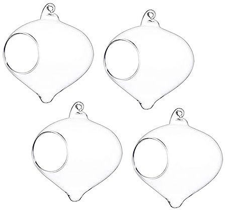 Yardwe 4 Stück ökologische Vase für den einzug bürodeko Garden Decoration pflanzer Luftpflanzenkugeln Kiefer hängende Vase Hängevase Glas mit hohem Borosilikatgehalt Transparent