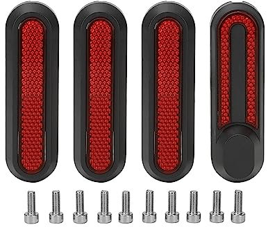 Hapivida 4PCS Scooter Side Reflective Strips Covers, Front Rear Electric Scooter Wheel Hub Cap Replacement for M365 PRO PRO2 E-Scooter Spare Parts