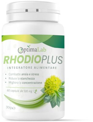 Rhodiola Rosea Naturale Forte OptimaLab® Integratori Rodiola Rosea per Stanchezza Concentrazione Stabilizzatore dell'Umore 60 capsule Made in Italy (2 Mesi di Fornitura)
