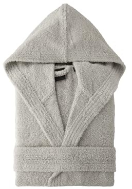 Top Towel Elegant - Badrock för kvinnor och män i 100% bomull, 500 g/m² - val med huva eller utan huva - mjuk och absorberande för dusch, spa och pool, Grå – silver, S