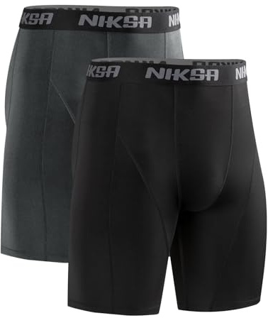 Niksa Lot de 1 ou 2 shorts de compression pour homme - Sous-vêtements fonctionnels - Sous-vêtement de sport - Couche de base - Respirant et à séchage rapide