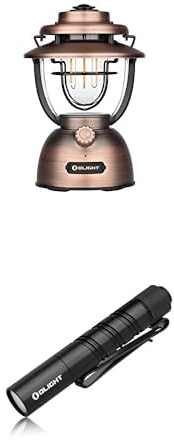 Bundle of OLIGHT Olantern Classic 2 Pro Wiederaufladbar Campinglampe 300 LM, LED Laterne Stufenlos Dimmbar + OLIGHT I3T 2 Mini Taschenlampe, 200 Lumen