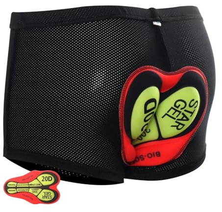 Crepundia sous Vetement Confort Moto,Short Cycliste Homme Boxer de vélo for Hommes, Culotte de Cyclisme, Noir, Maillot de Cyclisme en Gel, Respirant, for Motocross