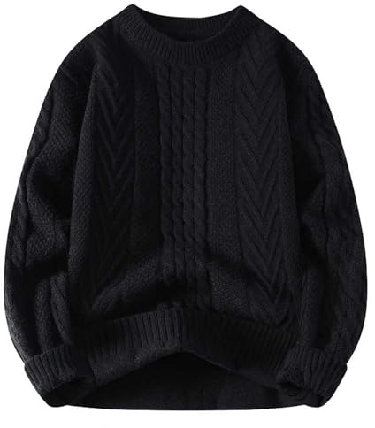 Generisch 2026 Europa America Multicolor Pasta Maglioni Coppia 2024 Maglia Slouchy Retro Sciolto Maglione Cappotto, Nero , M