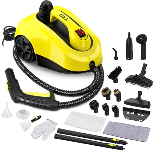 TVD Nettoyeur vapeur pour meubles rembourrés avec câble d'alimentation extra long de 5 m pour vapeur, four, voiture, carrelage, tapis, coussin, canapé, punaises de lit.