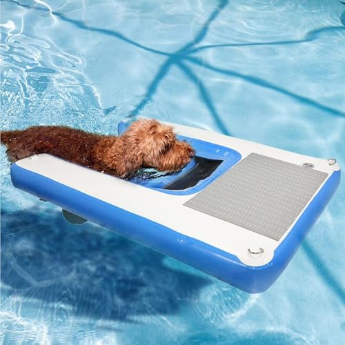 Piscina gonfiabile per cani con rampa e scala antiscivolo, alta stabilità, per uso in spiaggia e sport acquatici
