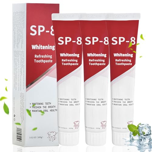 Puasok SP-8 Dentifrice Probiotique Blanchissant 3 * 100g, | Dentifrice SP-8 Ultra Whitening, Élimine les Taches, Nettoyage en Profondeur, Haleine Fraîche, Soin des Dents & Gencives