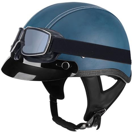 Vintage Caschi Cromwell Casco Mezzo A Scodella Moto Con Occhiali Aperto Casco Retrò Moto DOTECE Omologato Caschi Jet E Demi-Jet Retrò Per Adulti Uomini Donne Cruiser Scooter I,M:57-58CM
