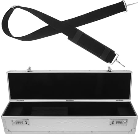 FUNNETOYU Estuche para Cuchillos de Cocina Profesional con Cerradura de Combinación, Caja Rígida de Aluminio Plateada, 8 Ranuras, Almacenamiento Seguro para Chef en Hogar, Clases y Viajes
