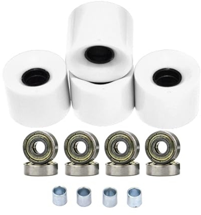 wisoolkic Longboard Ersatzrollen, 60 mm, weich, Leuchtend, schwarzes Gummi, 4er Set für sanftes Skaten und Cruisen, Longboard, Straßen, Skate und Cruiser Rollen, 78a, 4er Set