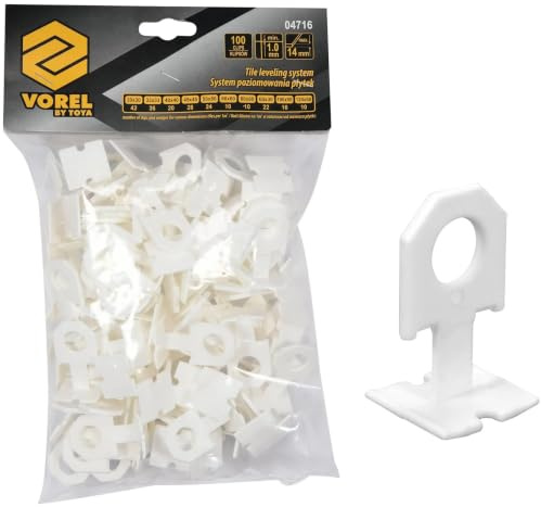 Tile Levelling System 100 Tabs 1 mm - Tile Levelling Set, Laying Aids, Ceramic Tiles, Quick and Precise Tile Laying