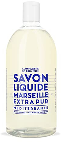 Compagnie de Provence® Flüssigseife Mediterranean Sea 1l | Nachfüllgröße | Noten von sonnengereiften Blüten | sanft, effektiv und frisch