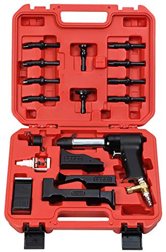 HRH-3X-777 Deluxe-Drucklufthammer für Nieten. Lieferumfang: 4 Klemmschienen, 4 Universal-Bits (3/32 Zoll, 1/8 Zoll, 5/32 Zoll und 3/16 Zoll)